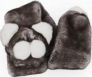 Шарф детский Котик (серый) OnlyFur Длина 90* ширина 10 см