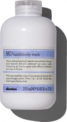Шампунь для волос Davines SU hair and body wash - Aftersun delicate hydrating wash for hair and body 250 мл